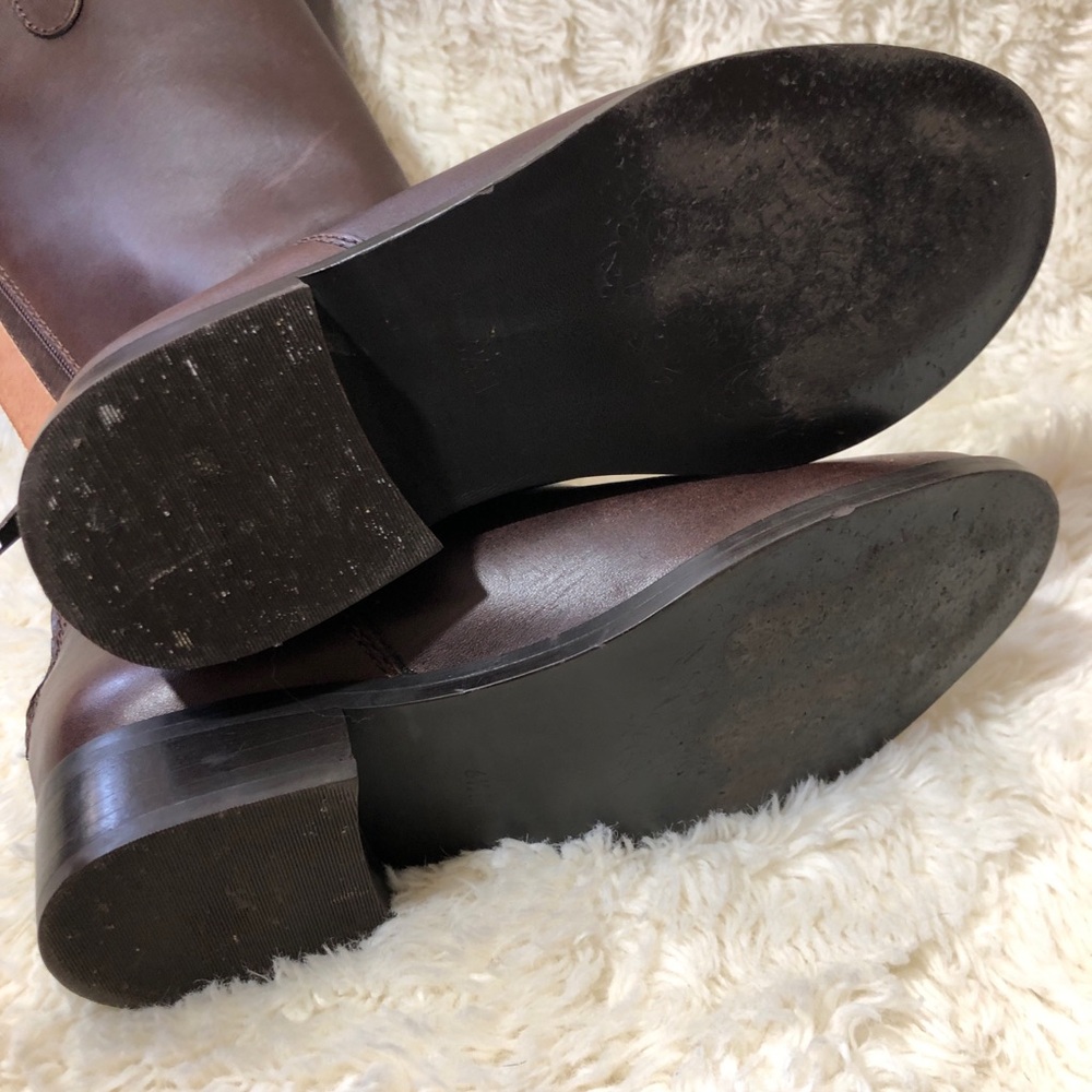 Steve Madden Leather Riding Boots Knee High Back zip Size 6.5 - Picture 7 of 8